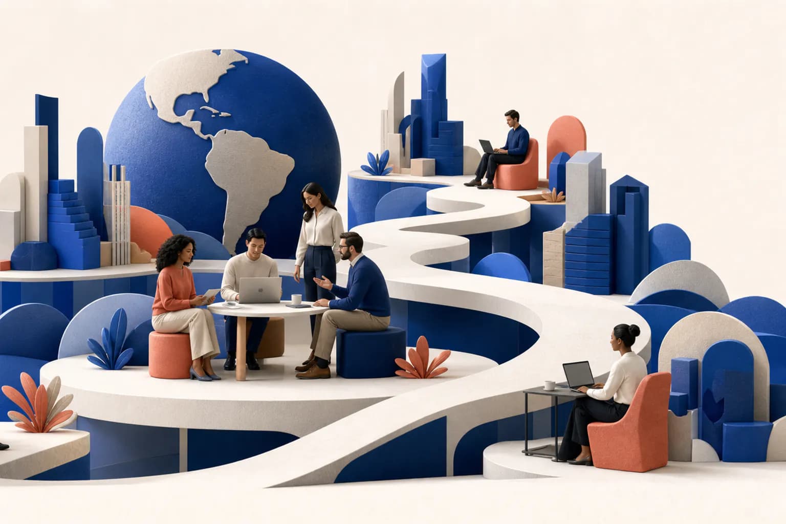 Illustration zur Einstellung eines Mitarbeiters in Brasilien über den Employer-of-Record-Service von PIO