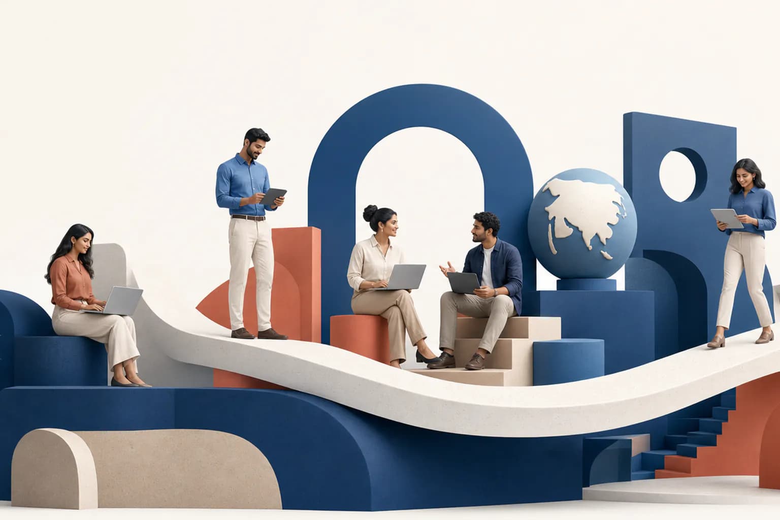 Illustration zur Einstellung eines Mitarbeiters in Indien über den Employer-of-Record-Service von PIO