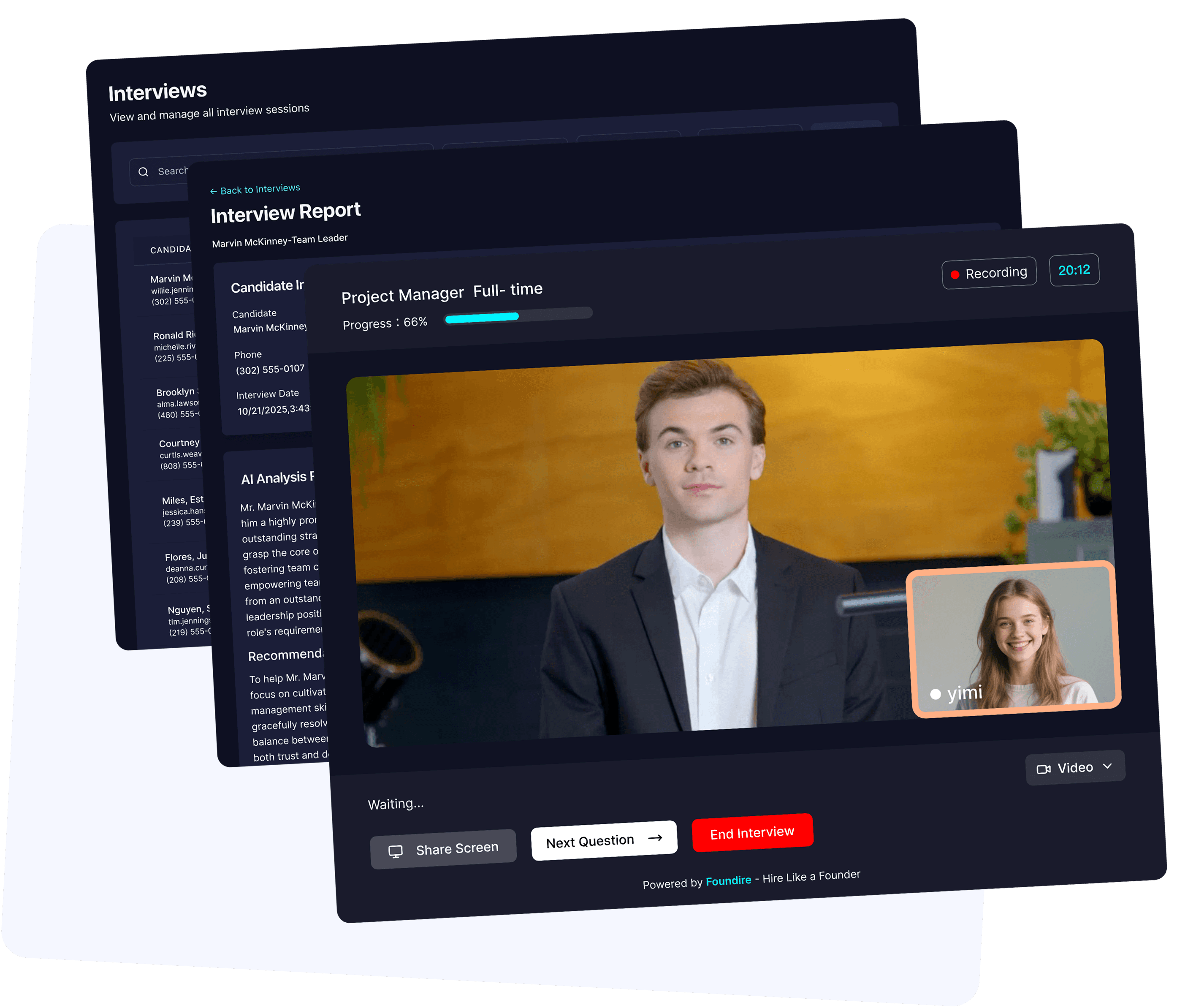 Démo de la plateforme de recrutement Foundire