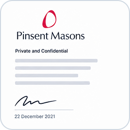 Pinsent Masons document, December 22, 2021
